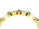 Pavé Cushion Green Sapphire Cluster Eternity Band in Yellow gold with Prong Setting_4