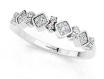 Pavé Cushion Moissanite Cluster Eternity Band in White gold with Prong Setting_1