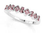 Pavé Cushion Morganite Cluster Eternity Band in Platinum with Prong Setting_1