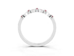 Pavé Cushion Morganite Cluster Eternity Band in Platinum with Prong Setting_3