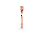Pavé Cushion Morganite Cluster Eternity Band in Rose gold with Prong Setting_2
