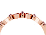 Pavé Cushion Morganite Cluster Eternity Band in Rose gold with Prong Setting_4