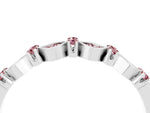 Pavé Cushion Morganite Cluster Eternity Band in Silver with Prong Setting_4