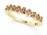 Pavé Cushion Morganite Cluster Eternity Band in Yellow gold with Prong Setting_1