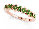 Pavé Cushion Peridot Cluster Eternity Band in Rose gold with Prong Setting_1
