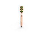Pavé Cushion Peridot Cluster Eternity Band in Rose gold with Prong Setting_2