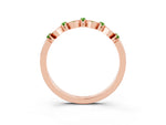 Pavé Cushion Peridot Cluster Eternity Band in Rose gold with Prong Setting_3
