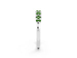 Pavé Cushion Peridot Cluster Eternity Band in Silver with Prong Setting_2