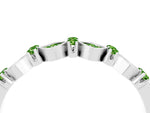Pavé Cushion Peridot Cluster Eternity Band in Silver with Prong Setting_4