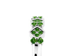 Pavé Cushion Peridot Cluster Eternity Band in Silver with Prong Setting_5