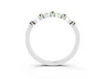 Pavé Cushion Peridot Cluster Eternity Band in White gold with Prong Setting_3