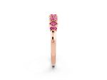 Pavé Cushion Pink Sapphire Cluster Eternity Band in Rose gold with Prong Setting_2