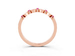 Pavé Cushion Pink Sapphire Cluster Eternity Band in Rose gold with Prong Setting_3