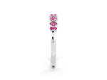 Pavé Cushion Pink Sapphire Cluster Eternity Band in White gold with Prong Setting_2