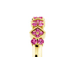 Pavé Cushion Pink Sapphire Cluster Eternity Band in Yellow gold with Prong Setting_5
