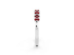 Pavé Cushion Ruby Cluster Eternity Band in Platinum with Prong Setting_2