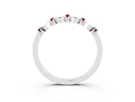 Pavé Cushion Ruby Cluster Eternity Band in Platinum with Prong Setting_3