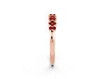 Pavé Cushion Ruby Cluster Eternity Band in Rose gold with Prong Setting_2
