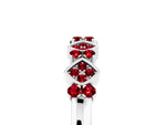 Pavé Cushion Ruby Cluster Eternity Band in Silver with Prong Setting_5
