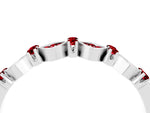 Pavé Cushion Ruby Cluster Eternity Band in White gold with Prong Setting_4
