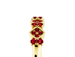 Pavé Cushion Ruby Cluster Eternity Band in Yellow gold with Prong Setting_5
