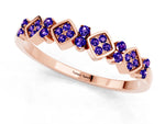 Pavé Cushion Tanzanite Cluster Eternity Band in Rose gold with Prong Setting_1