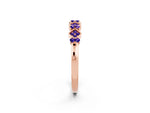 Pavé Cushion Tanzanite Cluster Eternity Band in Rose gold with Prong Setting_2