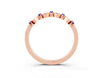 Pavé Cushion Tanzanite Cluster Eternity Band in Rose gold with Prong Setting_3