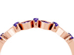 Pavé Cushion Tanzanite Cluster Eternity Band in Rose gold with Prong Setting_4