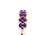 Pavé Cushion Tanzanite Cluster Eternity Band in Rose gold with Prong Setting_5