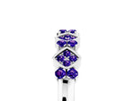 Pavé Cushion Tanzanite Cluster Eternity Band in Silver with Prong Setting_5