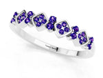 Pavé Cushion Tanzanite Cluster Eternity Band in White gold with Prong Setting_1