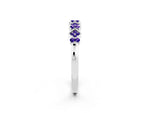 Pavé Cushion Tanzanite Cluster Eternity Band in White gold with Prong Setting_2