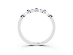 Pavé Cushion Tanzanite Cluster Eternity Band in White gold with Prong Setting_3