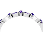 Pavé Cushion Tanzanite Cluster Eternity Band in White gold with Prong Setting_4