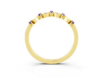 Pavé Cushion Tanzanite Cluster Eternity Band in Yellow gold with Prong Setting_3