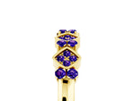 Pavé Cushion Tanzanite Cluster Eternity Band in Yellow gold with Prong Setting_5
