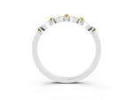 Pavé Cushion Yellow Sapphire Cluster Eternity Band in Silver with Prong Setting_3