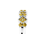 Pavé Cushion Yellow Sapphire Cluster Eternity Band in Silver with Prong Setting_5