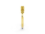 Pavé Cushion Yellow Sapphire Cluster Eternity Band in Yellow gold with Prong Setting_2