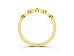 Pavé Cushion Yellow Sapphire Cluster Eternity Band in Yellow gold with Prong Setting_3