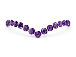 Pavé Round Amethyst Chevron Band in Rose gold with Shared Prong Setting