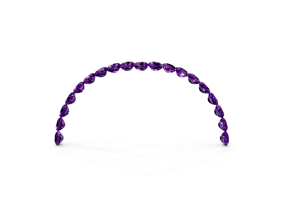 Pavé Round Amethyst Chevron Band in Rose gold with Shared Prong Setting_3