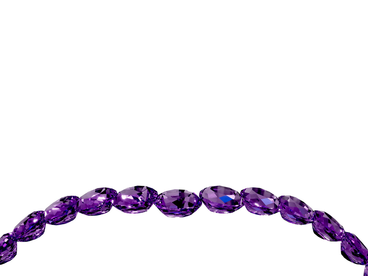 Pavé Round Amethyst Chevron Band in Yellow gold with Shared Prong Setting_4