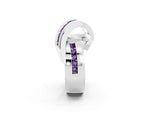 Pavé Round Amethyst Crossover Band in Platinum with Channel Setting_2