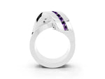 Pavé Round Amethyst Crossover Band in Platinum with Channel Setting_3