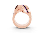 Pavé Round Amethyst Crossover Band in Rose gold with Channel Setting_3