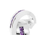 Pavé Round Amethyst Crossover Band in White gold with Channel Setting_5