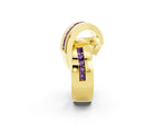 Pavé Round Amethyst Crossover Band in Yellow gold with Channel Setting_2