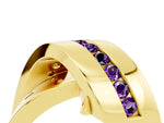 Pavé Round Amethyst Crossover Band in Yellow gold with Channel Setting_4